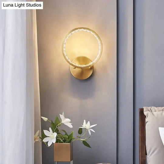 Modern Simple Bedroom Bedside Copper Wall Lamp Lamps