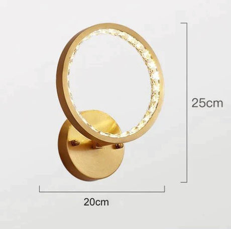 Modern Simple Bedroom Bedside Copper Wall Lamp Lamps