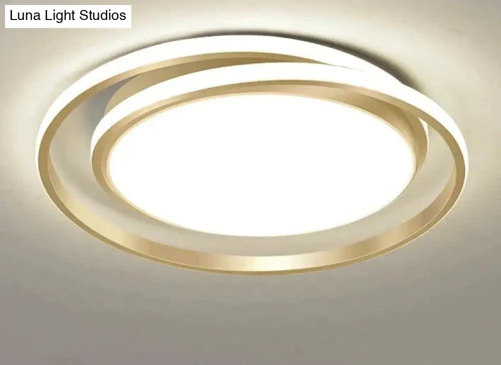 Modern Simple Bedroom Creative Circular Led Ceiling Lamp Warm Light / 45*5Cm