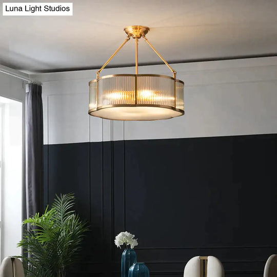 Modern Simple Bedroom Dining Room Light Copper Ceiling Lamp