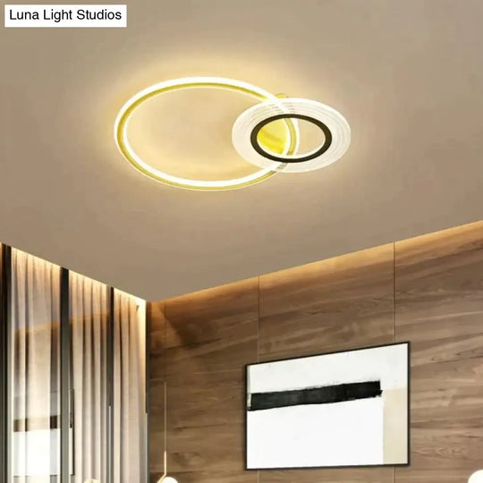 Modern Simple Circle Warm Room Living Led Ceiling Lamp