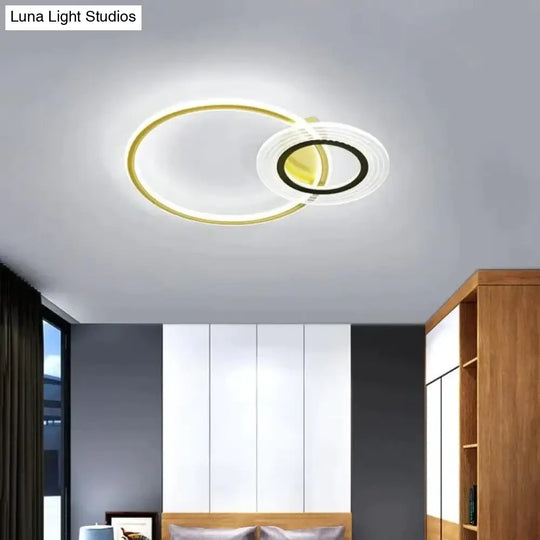 Modern Simple Circle Warm Room Living Led Ceiling Lamp