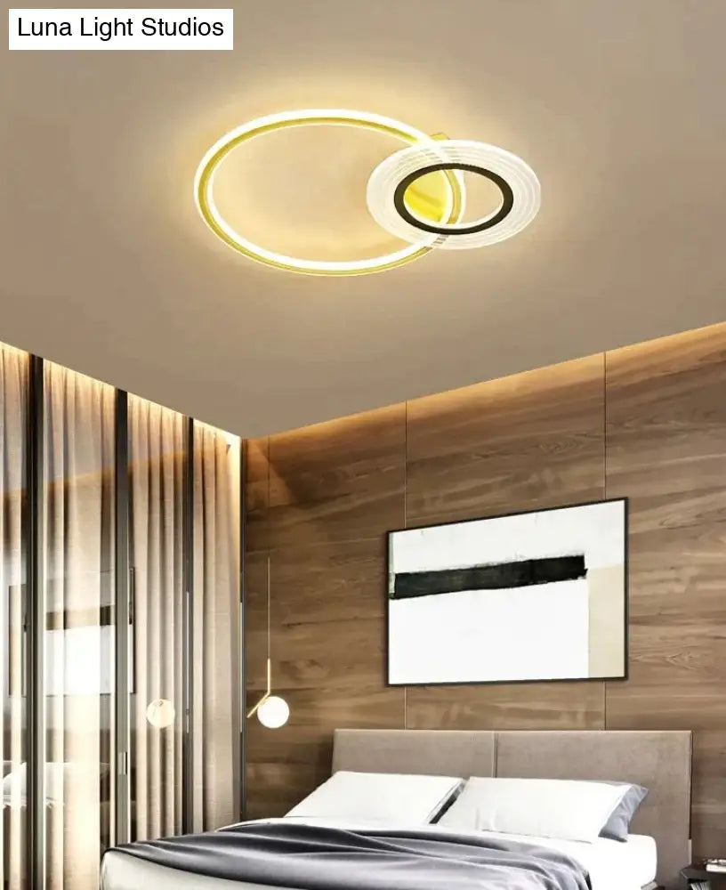 Modern Simple Circle Warm Room Living Led Ceiling Lamp