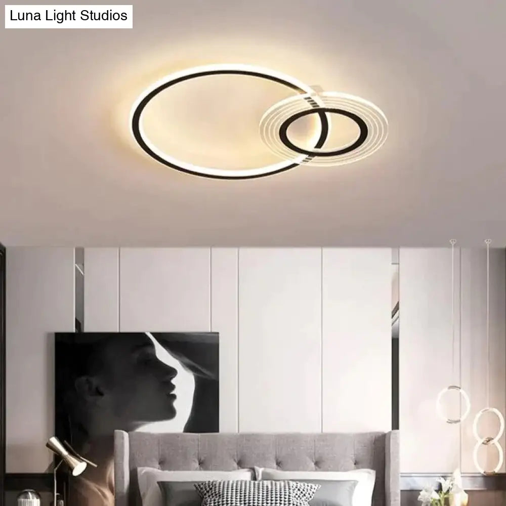 Modern Simple Circle Warm Room Living Led Ceiling Lamp