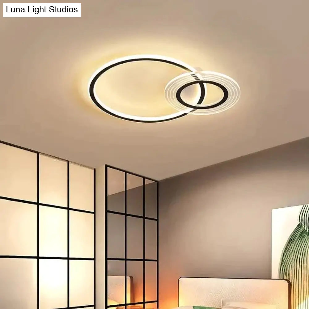 Modern Simple Circle Warm Room Living Led Ceiling Lamp