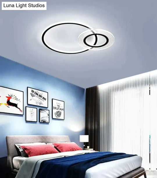 Modern Simple Circle Warm Room Living Led Ceiling Lamp