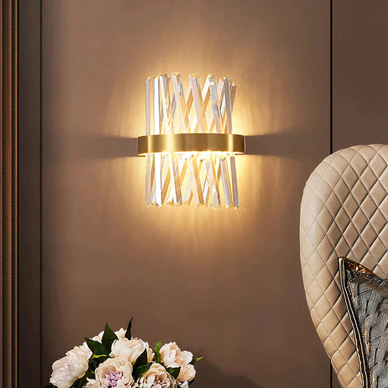 Modern Simple Corridor Crystal Copper Wall Lamp