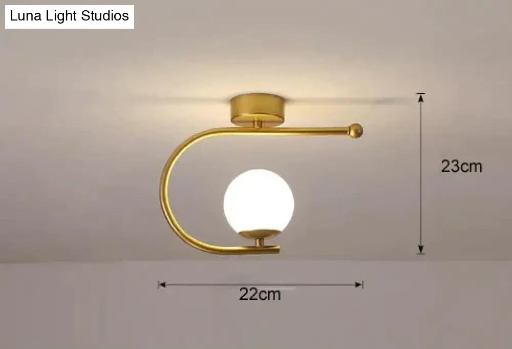 Modern Simple Corridor Lamp Circular Ceiling Golde Tricolor Light