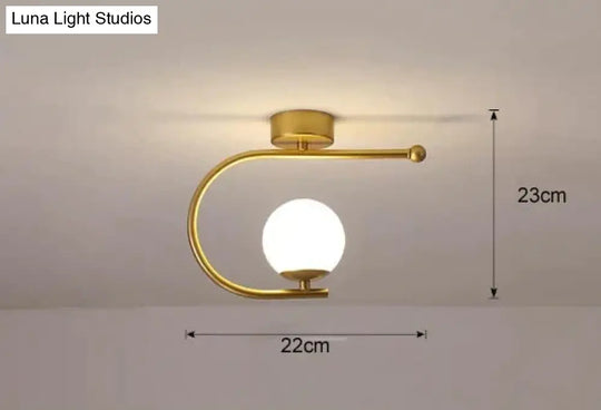 Modern Simple Corridor Lamp Circular Ceiling Golde Tricolor Light