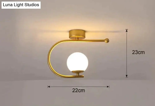 Modern Simple Corridor Lamp Circular Ceiling Golden Warm Light
