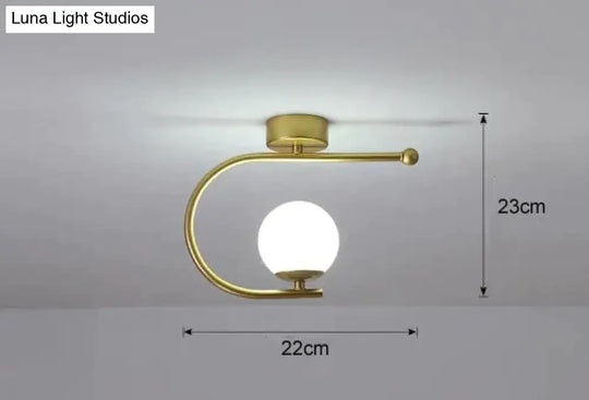 Modern Simple Corridor Lamp Circular Ceiling Golden White Light