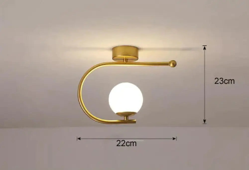 Modern Simple Corridor Lamp Circular Ceiling Golde Tricolor Light