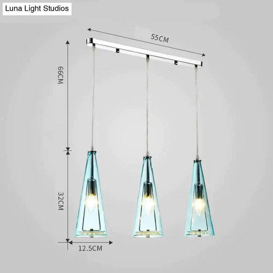 Modern Simple Led Chandelier Three Head Crystal Pendant