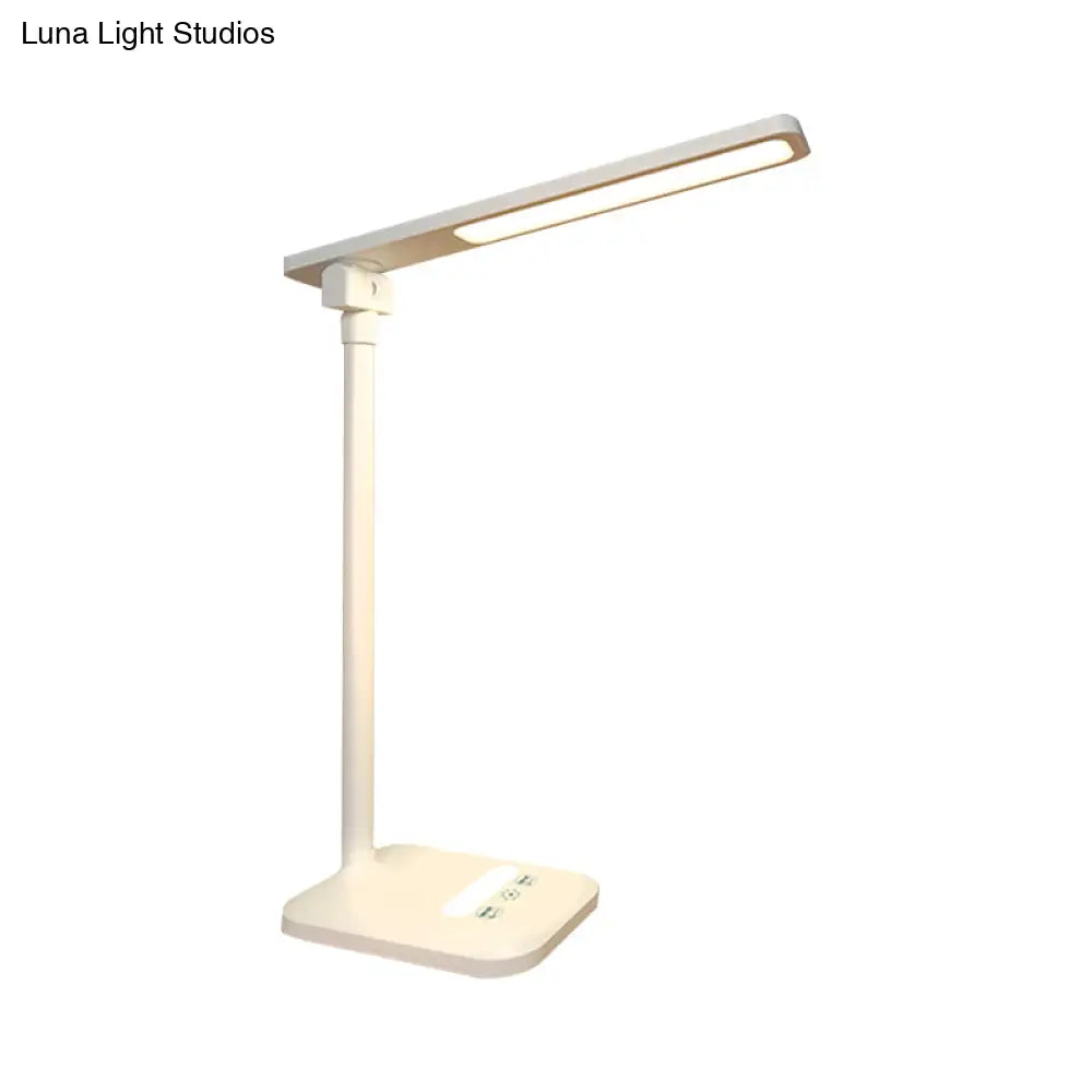 Modern Simple Led Desk Lamp For Reading With 5W Bedside Lighting In White - Usb/Plug-In Option