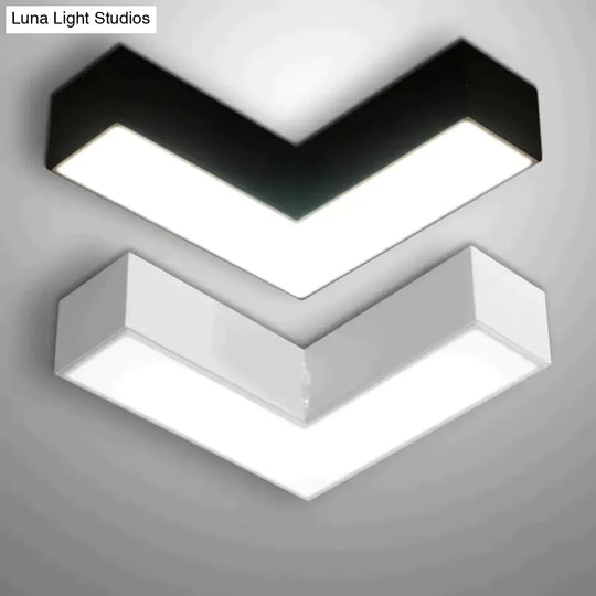 Modern Simple Led Living Room Restaurant Ceiling Lamp Warm Light / Medium Black (35Cm 16W)