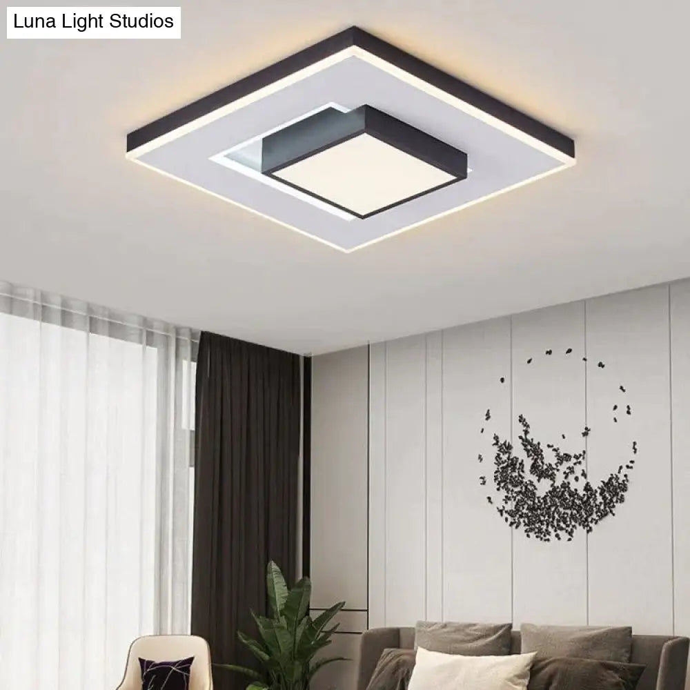 Modern Simple Living Room Dining Lamps Fashion Atmosphere Bedroom Ceiling Lamp Square / B Tri-Color