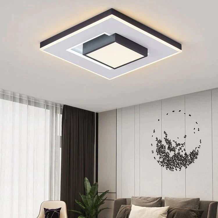 Modern Simple Living Room Dining Lamps Fashion Atmosphere Bedroom Ceiling Lamp Square / B Tri-Color