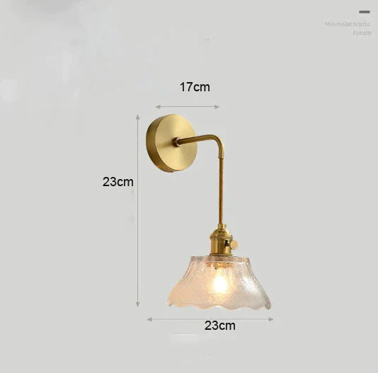 Modern Simple Nordic Living Room Bedroom Copper Wall Lamp