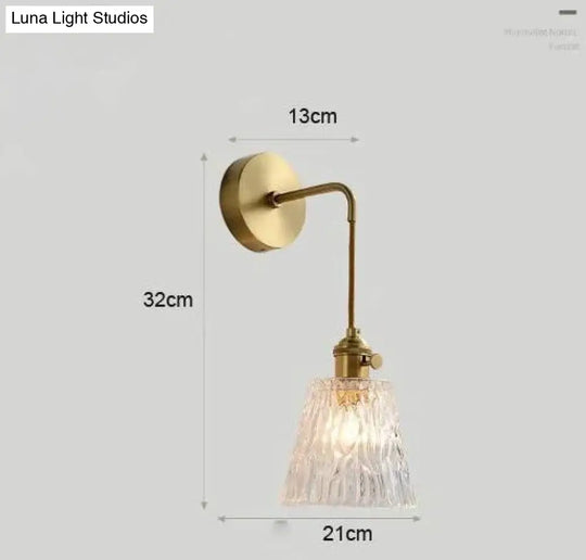 Modern Simple Nordic Living Room Bedroom Copper Wall Lamp C / Without Bulb Lamps