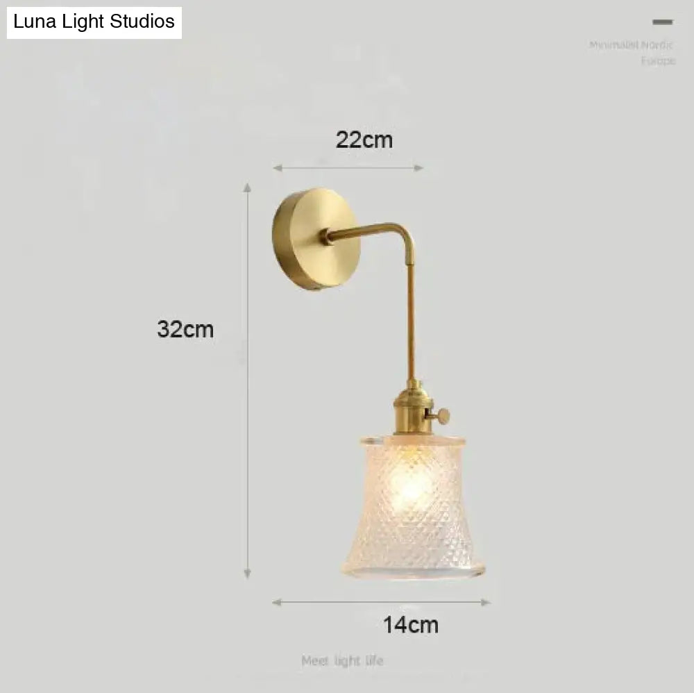 Modern Simple Nordic Living Room Bedroom Copper Wall Lamp E / Without Bulb Lamps