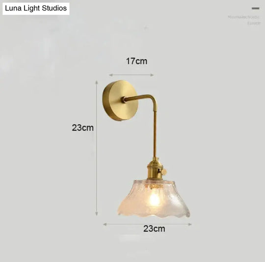 Modern Simple Nordic Living Room Bedroom Copper Wall Lamp Lamps