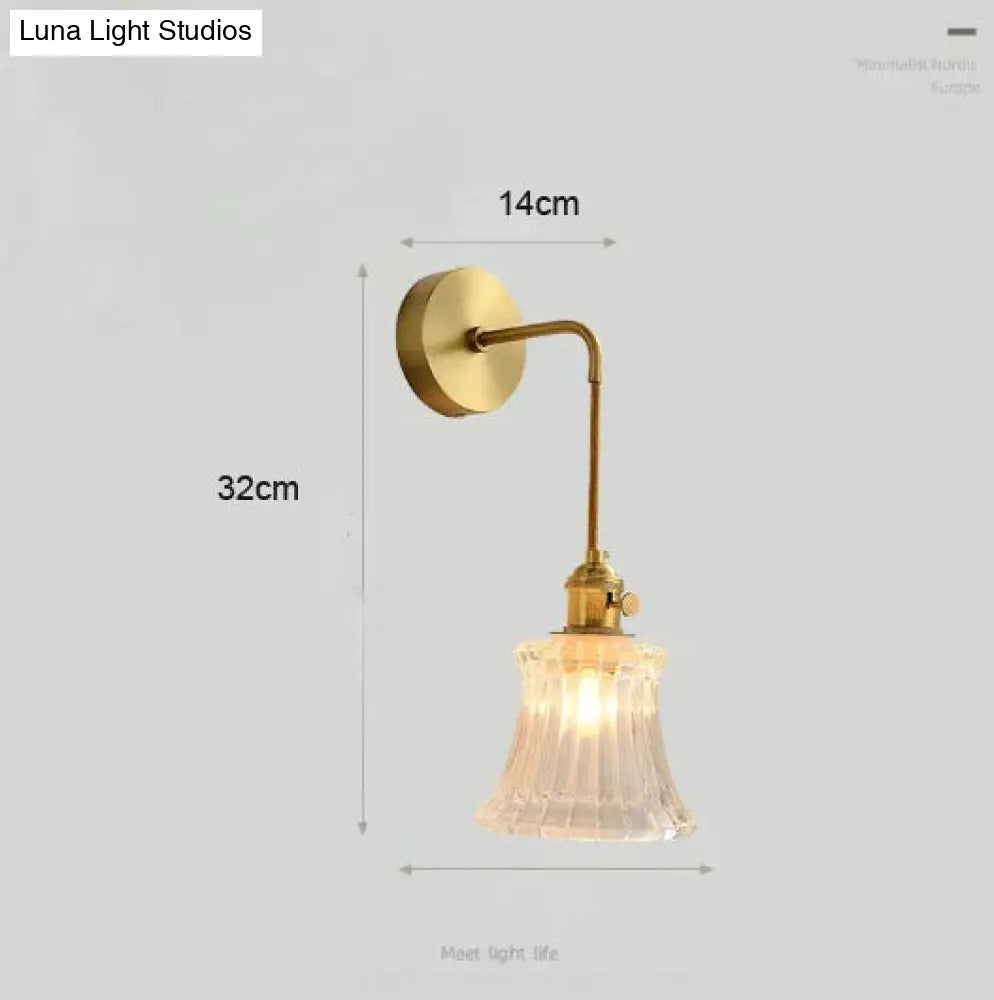 Modern Simple Nordic Living Room Bedroom Copper Wall Lamp Lamps