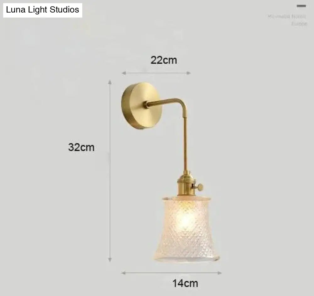 Modern Simple Nordic Living Room Bedroom Copper Wall Lamp Lamps