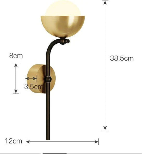 Modern Simple Room Corridor Living Room Copper Wall Lamp