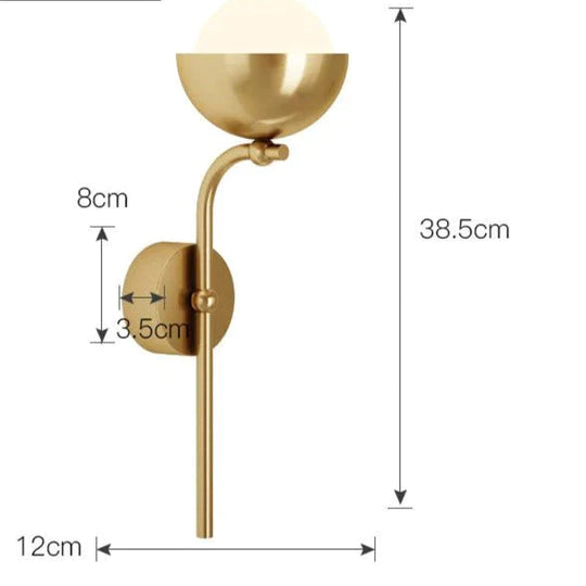 Modern Simple Room Corridor Living Room Copper Wall Lamp