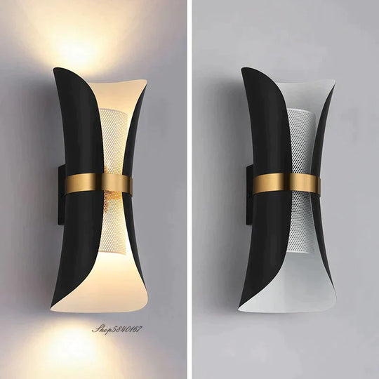 Modern Simple Wall Lamp Lights Scone For Bedroom Bathroom Black Gold Light