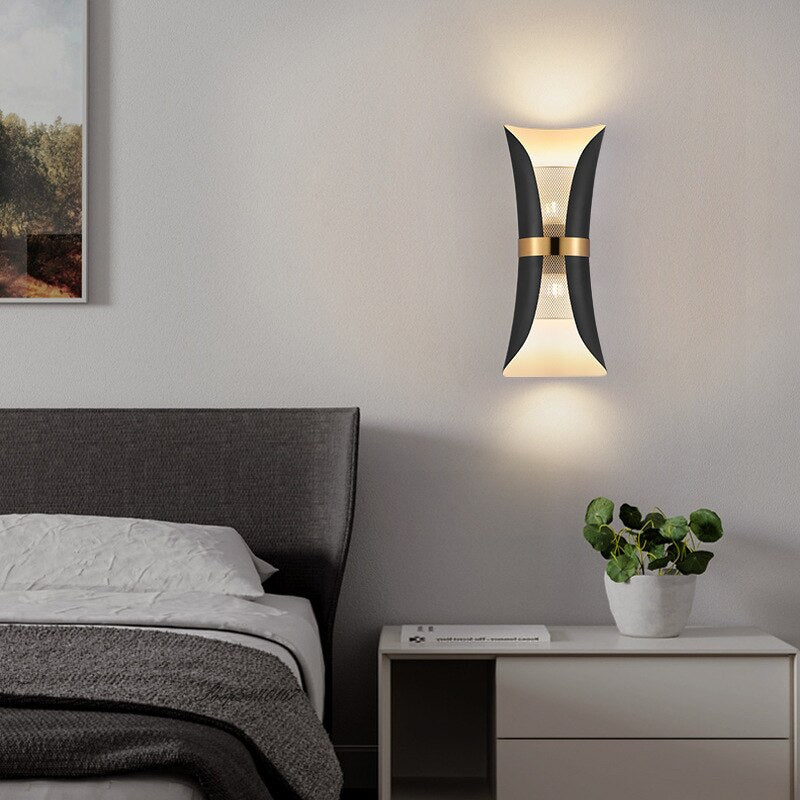 Modern Simple Wall Lamp Lights Scone For Bedroom Bathroom Black Gold Light