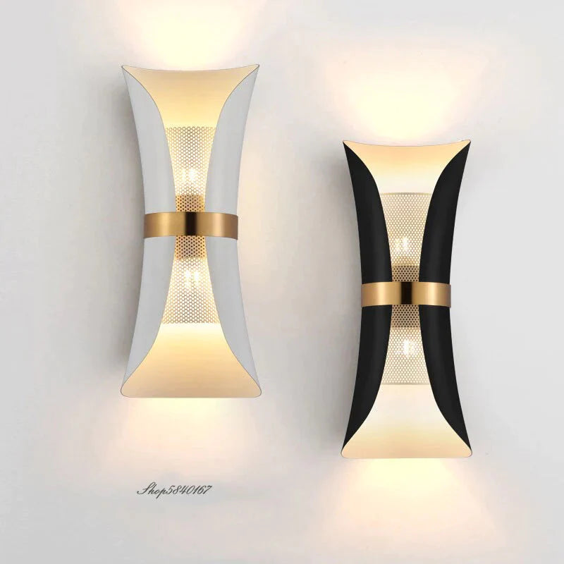 Modern Simple Wall Lamp Lights Scone for Bedroom Bathroom Black Gold