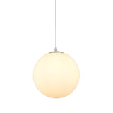Modern Simple White Glass Round Ceiling Light For Restaurants - 1 Fixture / 10