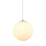 Modern Simple White Glass Round Ceiling Light For Restaurants - 1 Fixture / 12