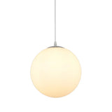 Modern Simple White Glass Round Ceiling Light For Restaurants - 1 Fixture / 14