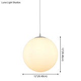 Modern Simple White Glass Round Ceiling Light For Restaurants - 1 Fixture