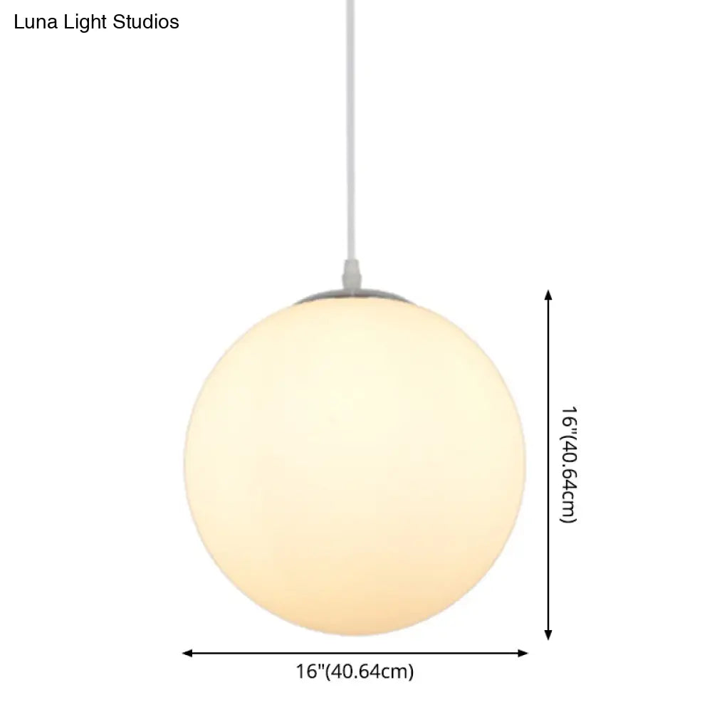Modern Simple White Glass Round Ceiling Light For Restaurants - 1 Fixture