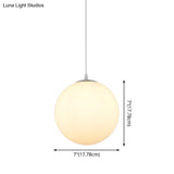 Modern Simple White Glass Round Ceiling Light For Restaurants - 1 Fixture