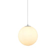 Modern Simple White Glass Round Ceiling Light For Restaurants - 1 Fixture / 6