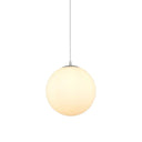 Modern Simple White Glass Round Ceiling Light For Restaurants - 1 Fixture / 6
