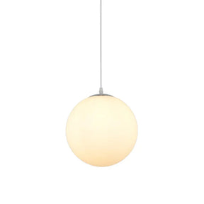 Modern Simple White Glass Round Ceiling Light For Restaurants - 1 Fixture / 6