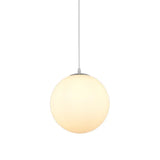Modern Simple White Glass Round Ceiling Light For Restaurants - 1 Fixture / 7