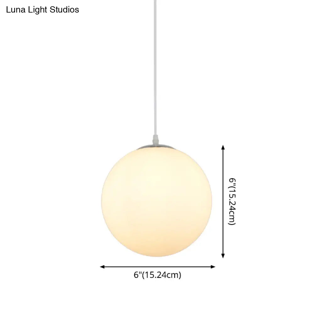 Modern Simple White Glass Round Ceiling Light For Restaurants - 1 Fixture