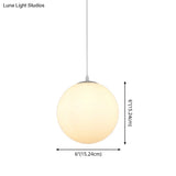 Modern Simple White Glass Round Ceiling Light For Restaurants - 1 Fixture