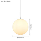 Modern Simple White Glass Round Ceiling Light For Restaurants - 1 Fixture