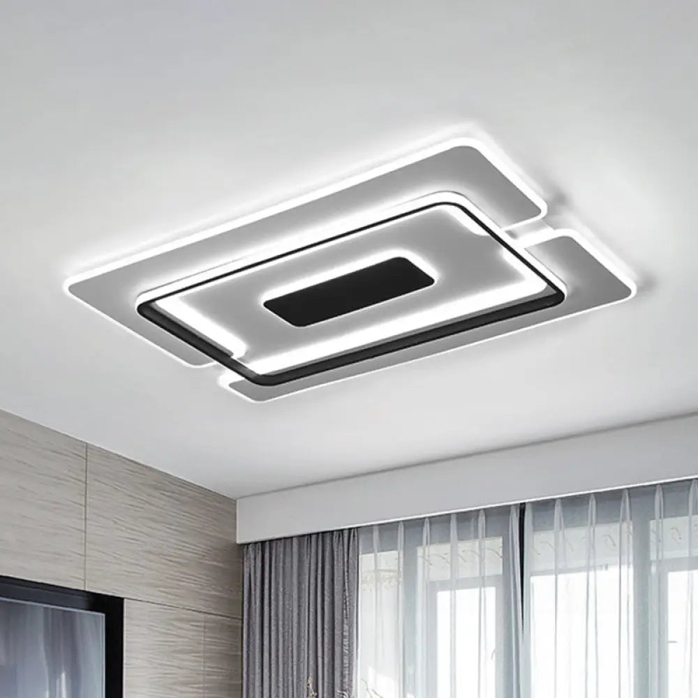 Modern Slim Led Ceiling Light For Living Room In Black And White Black-White