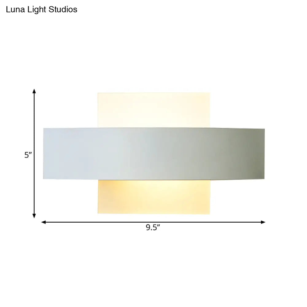 Modern Slim Led Wall Lamp: White Acrylic Sconce Light For Living Room