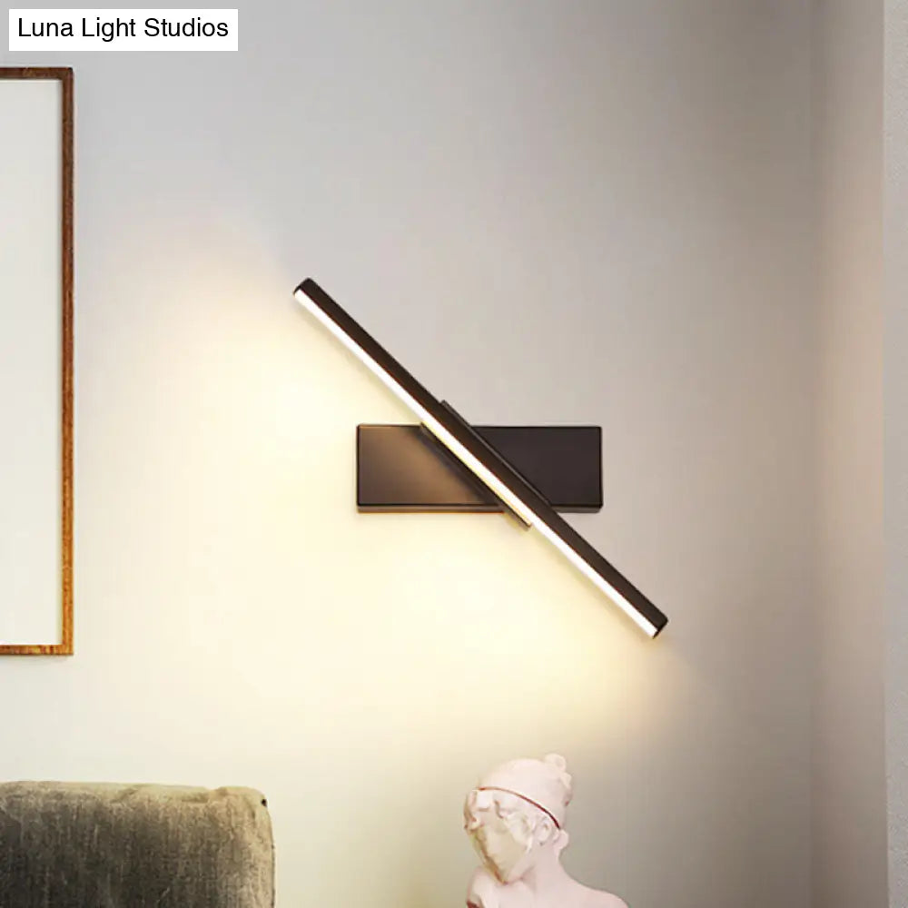 Modern Slim Led Wall Sconce With Acrylic Linear Design In White/Black - Choose Warm Or White Light