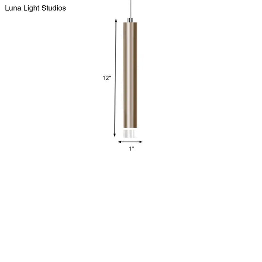 Lyla - Modern 12/19.5/23.5 H Slim Hanging Pendant Light Metal Black/Gold Led In Warm/White