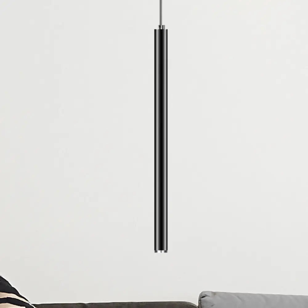 Lyla - Modern 12/19.5/23.5 H Slim Hanging Pendant Light Metal Black/Gold Led In Warm/White Black /